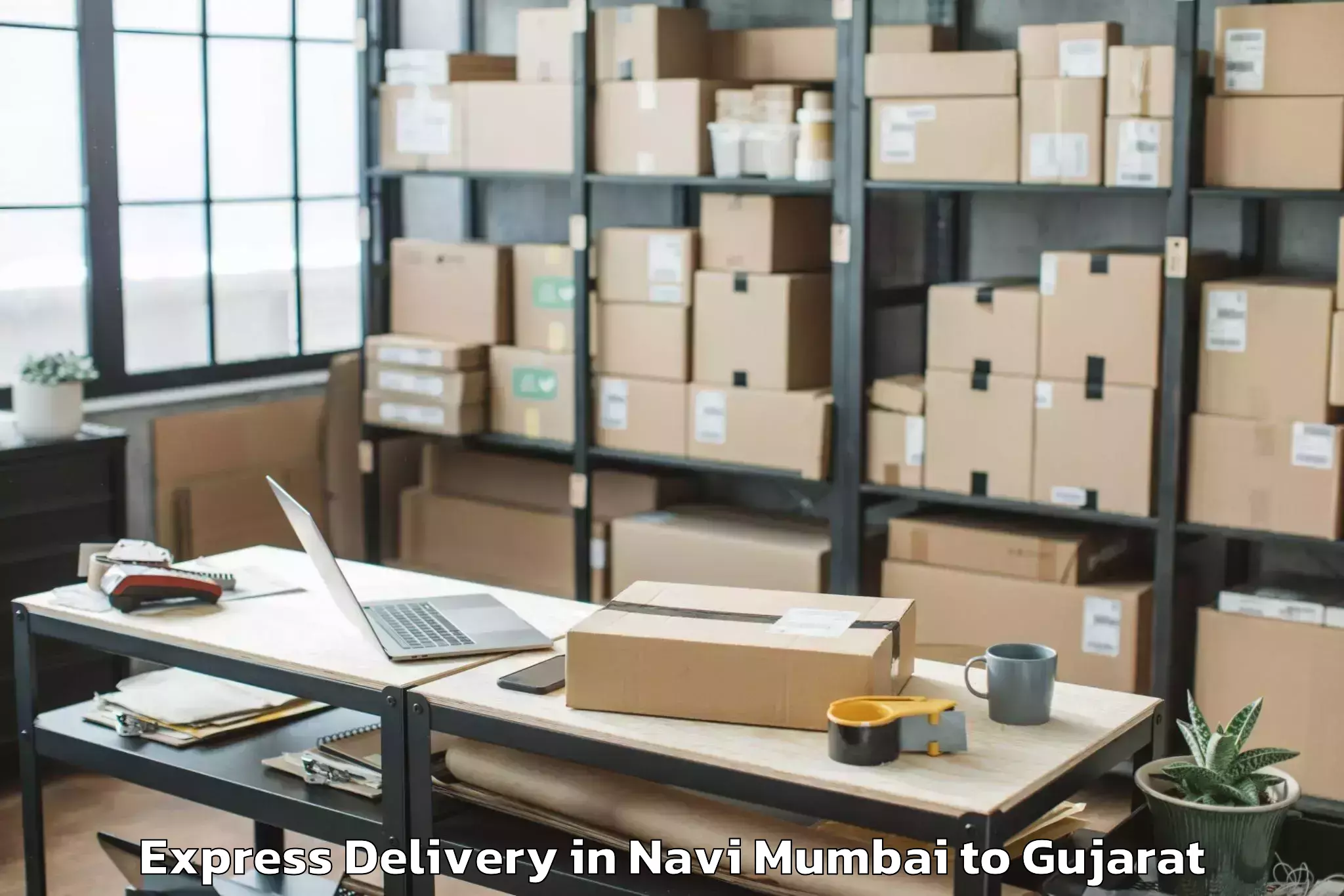 Top Navi Mumbai to Crystal Mall Rajkot Express Delivery Available